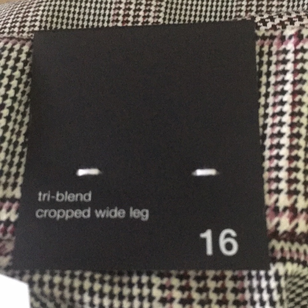 Plaid Crop Cuffed Wide Leg Dress Pant - Size 16 - Picture 11 of 13